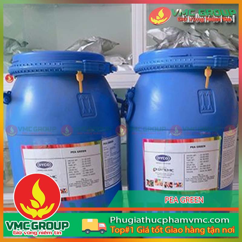 mau xanh la pea green thuc pham thung 25kg an do